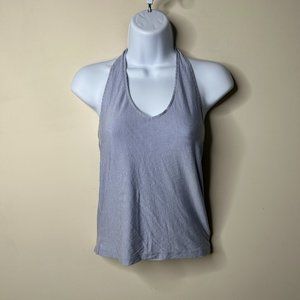 American Eagle Blue/White Striped Soft & Sexy Halter Top Women's Medium